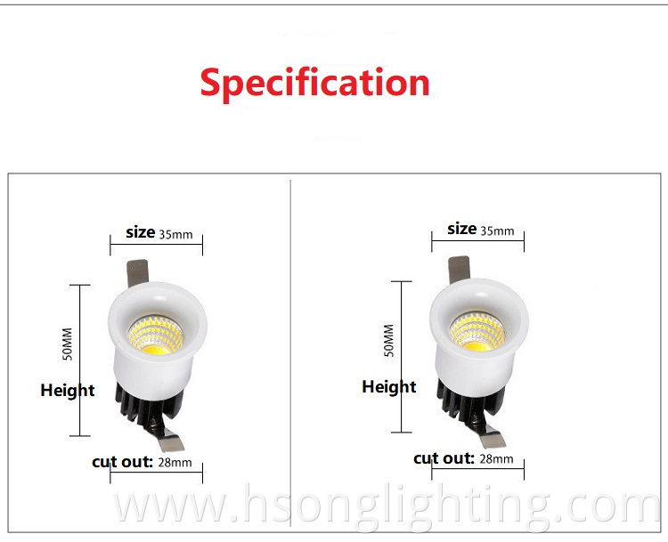 2020 hot-selling 3w cutout 30mm led wall ceiling spot light for Jewelry store